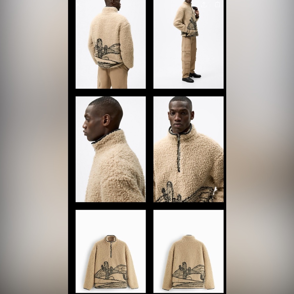 Zara fleece pullover jacket